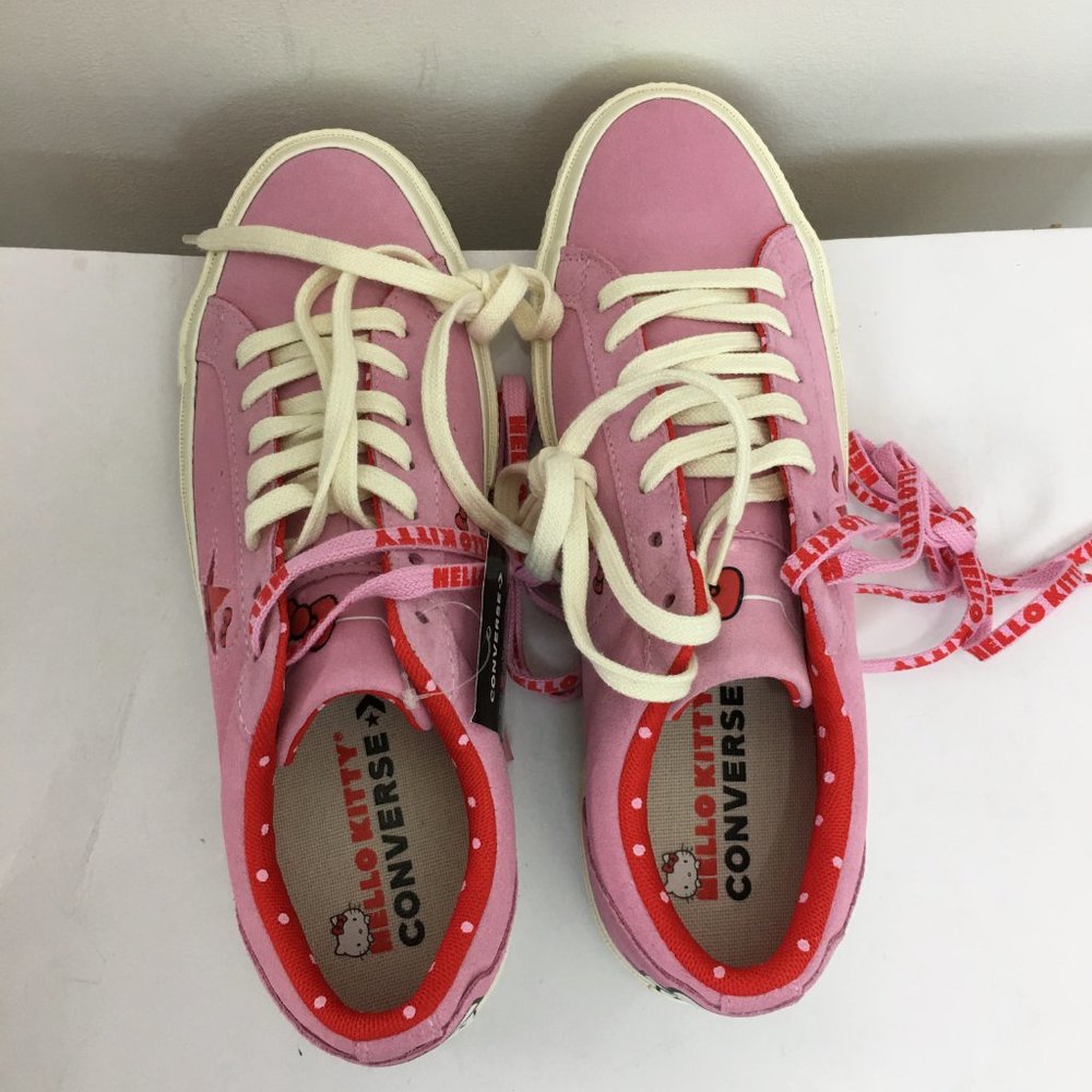 Converse One Star Ox Hello Kitty Pink Red Egret Suede Womens 10 Mens 8 S… - Picture 8 of 9